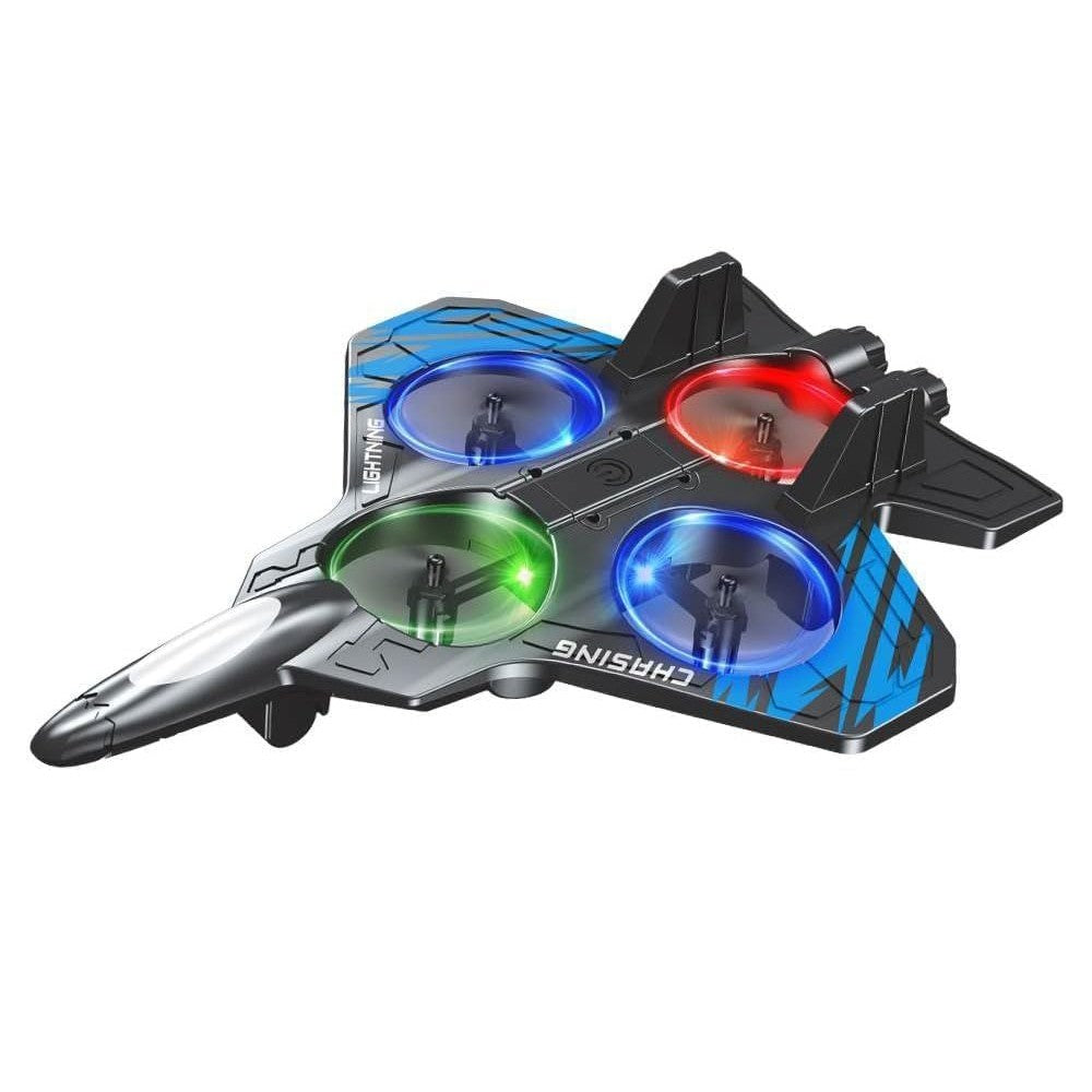Avion de Lupta cu Telecomanda, Flippy, Tip Drona, din EVA (Spuma), cu Telecomanda, Incarcare USB, 2.4 GHz, Rotire 360°,