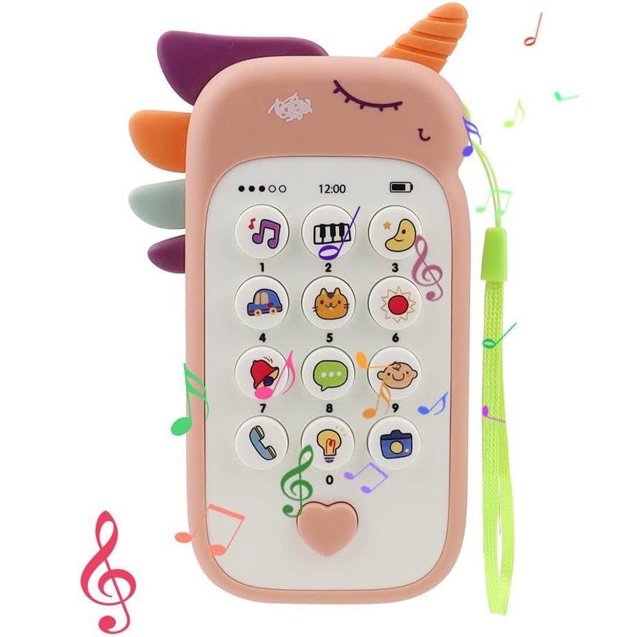 Jucarie Interactiva, Flippy, Telefon Inteligent, Model Unicorn, Functii Educative, Muzicale si Voce, 4-6 ani, 19 x 11.5