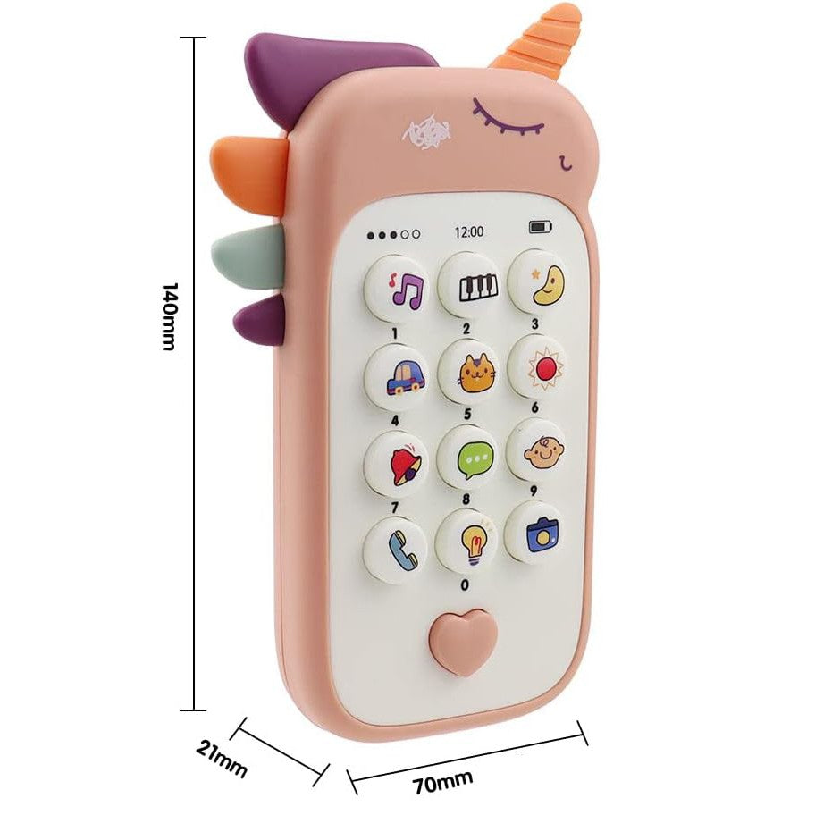 Jucarie Interactiva, Flippy, Telefon Inteligent, Model Unicorn, Functii Educative, Muzicale si Voce, 4-6 ani, 19 x 11.5