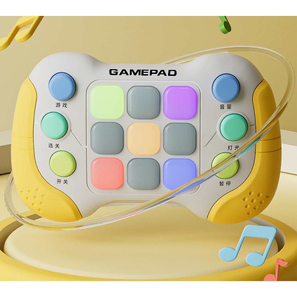 Jucarie Interactiva Flippy, Tip Consola Pop It, 6 butoane functionale, 5 Moduri de Joc, 600 Niveluri, + 3 ani,
