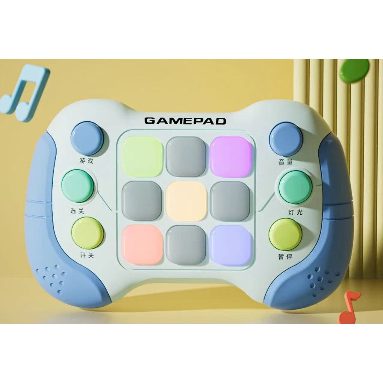 Jucarie Interactiva Flippy, Tip Consola Pop It, 6 butoane functionale, 5 Moduri de Joc, 600 Niveluri, + 3 ani,