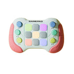 Jucarie Interactiva Flippy, Tip Consola Pop It, 6 butoane functionale, 5 Moduri de Joc, 600 Niveluri, + 3 ani, Rosu/Gri