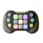 Jucarie Interactiva Flippy, Tip Consola Pop It, 6 butoane functionale, 5 Moduri de Joc, 600 Niveluri, +3 ani, Gri/Negru