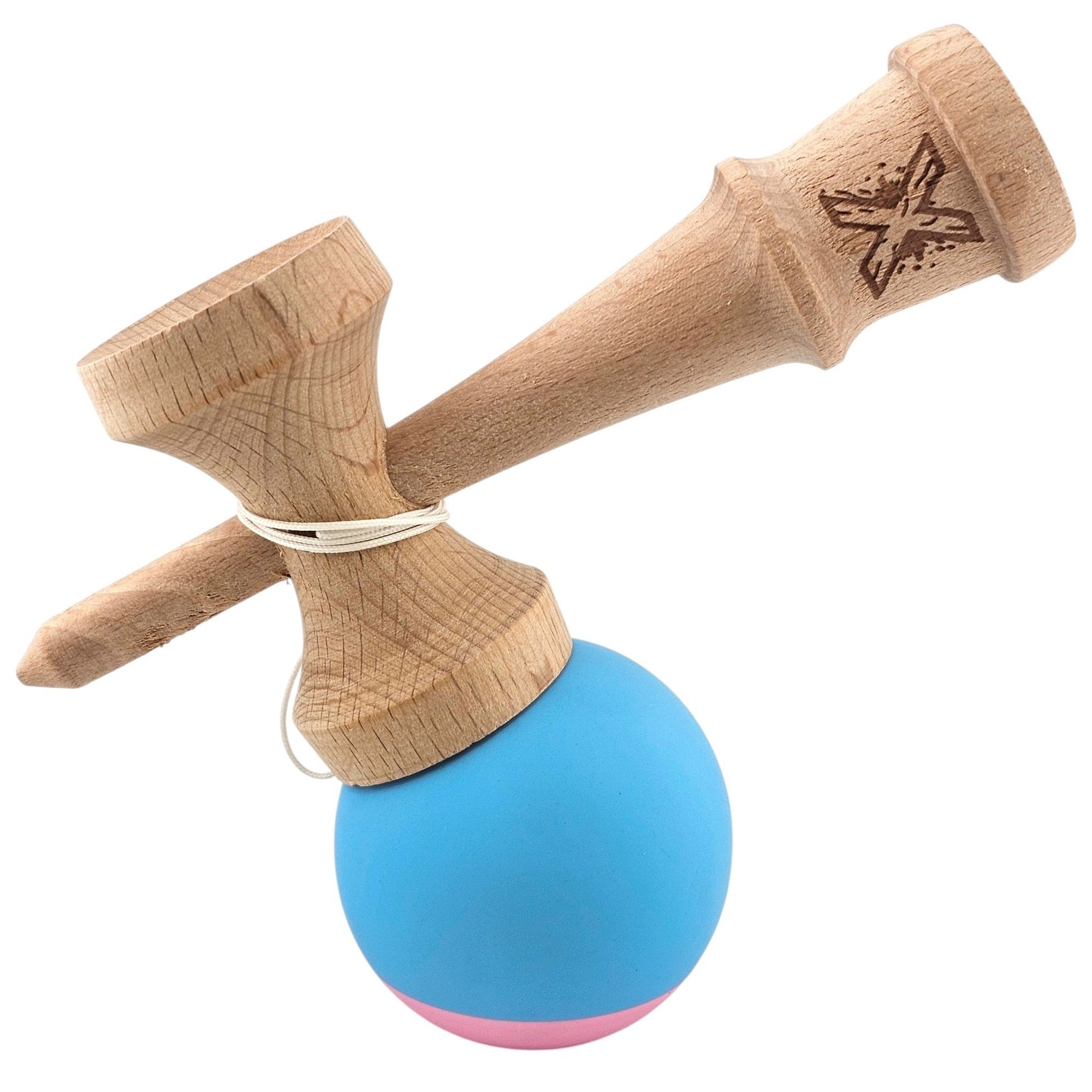 Jucarie Interactiva Kendama Profesionala, Flippy, din Lemn, 18 cm, Joc de Indemanare pentru Copii si Adulti, Bicolor