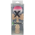 Kendama X Originala, Profesionala, Flippy, din Lemn, Rubber Grip, 18 cm, Roz/Alb/Gri