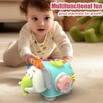 Jucarie interactiva Montessori, Flippy, Jucarie pentru Bebelusi, Model Elefant Dragut, din Plastic rezistent, Varsta