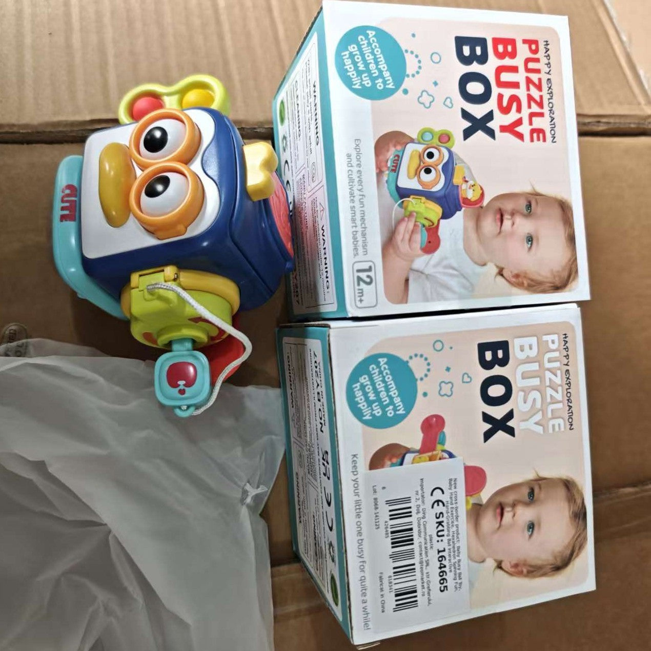 Jucarie interactiva Montessori, Flippy, Jucarie pentru Bebelusi, Model Pinguin Ocupat, din Plastic rezistent, Varsta