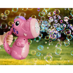 Jucarie Interactiva pentru Baloane de Sapun, Flippy, Sunete si Lumini, Model Dinozaur, cu 8 Orificii, 15 x 8.5 x 18.5,