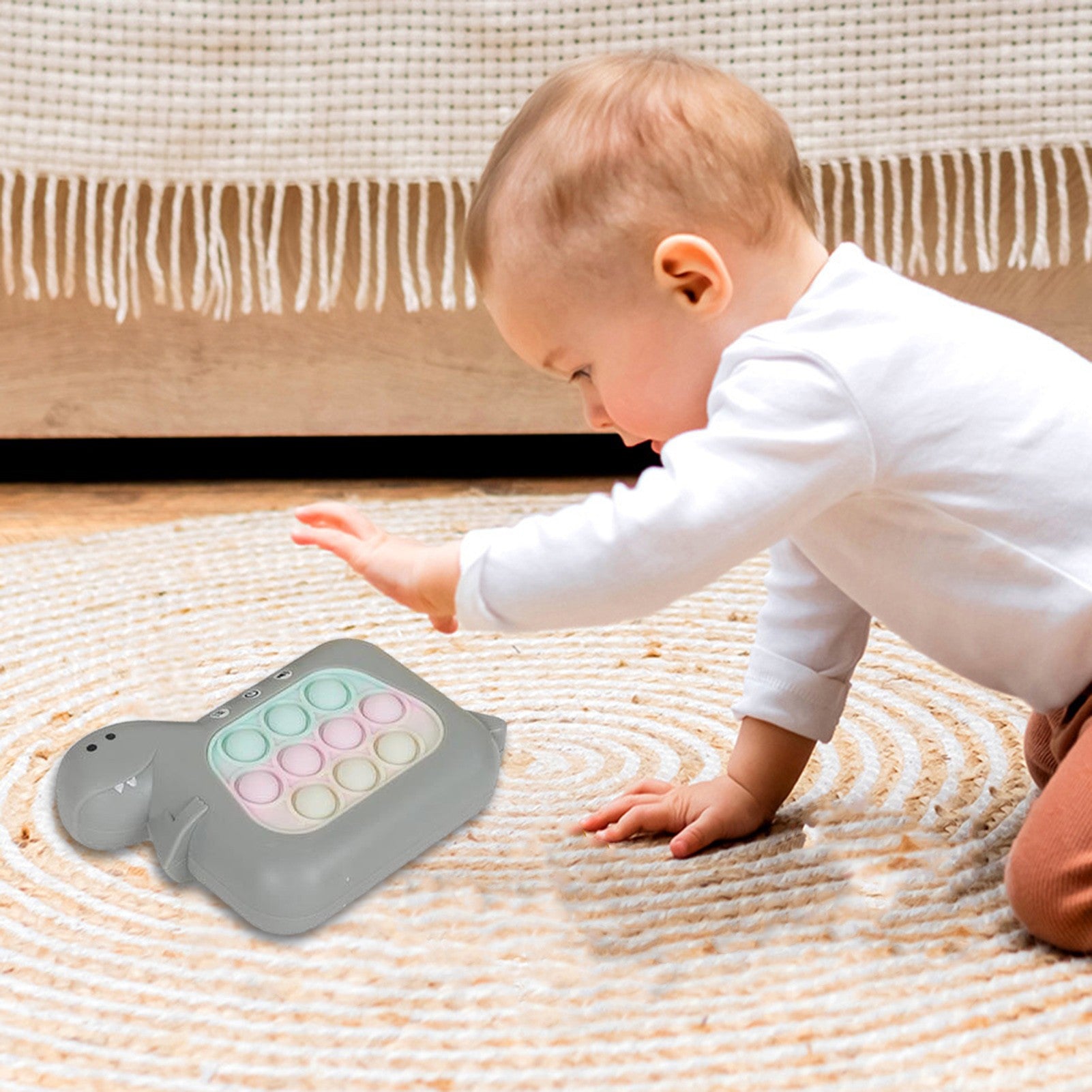 Jucarie Interactiva Pop It Whack A Mole, Flippy, Tip Consola, Anti-Stres, 4 Moduri de Joc, din ABS si Silicon, +3 Ani,