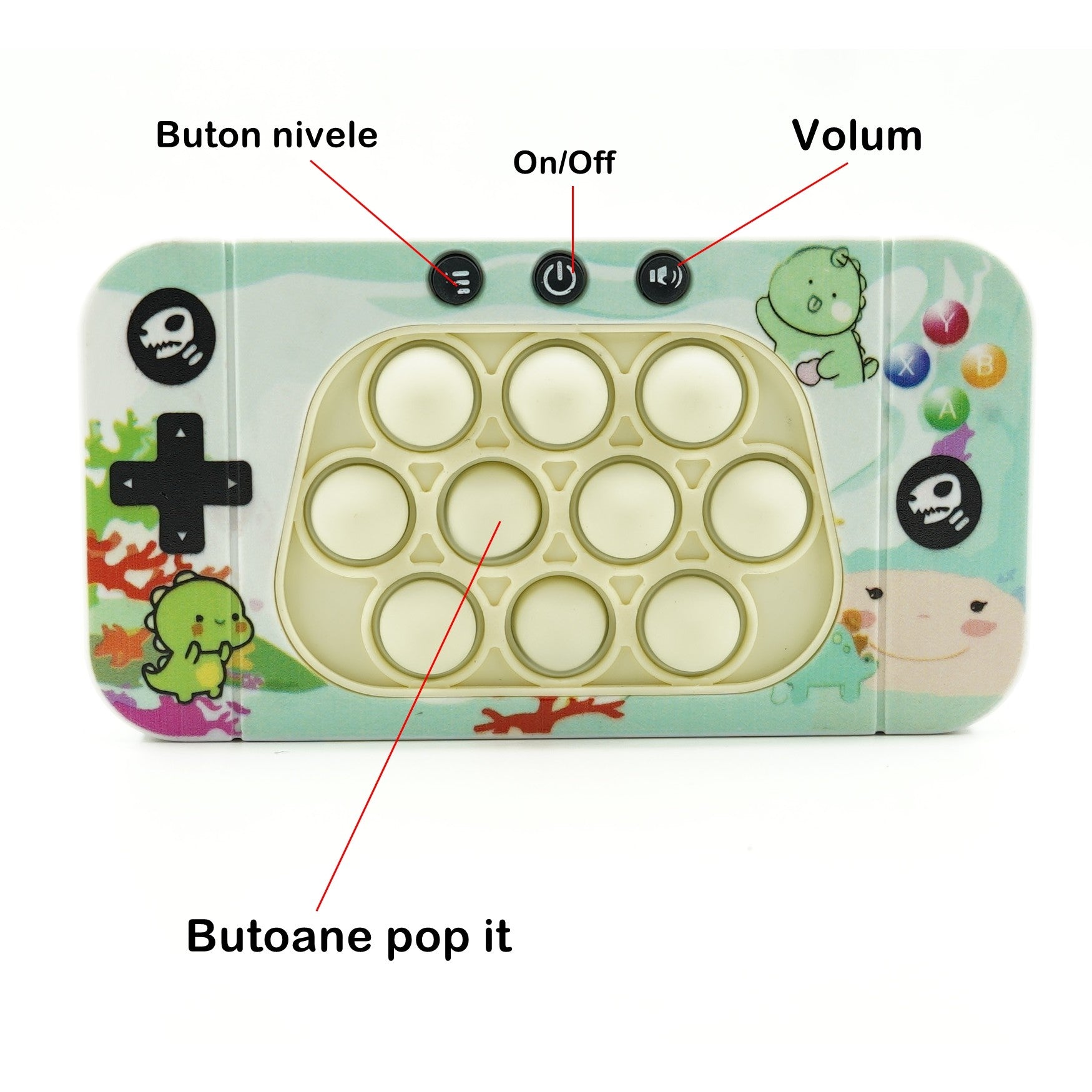 Jucarie interactiva tip consola pentru copii Flippy, speed push whack-a-mole, joc de viteza pop it, material