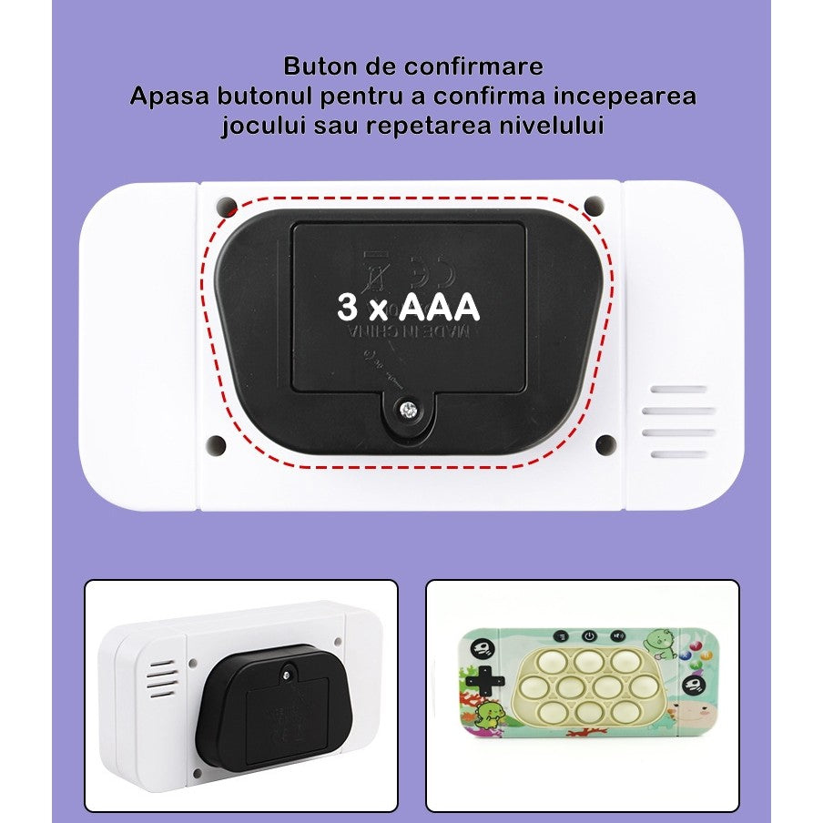 Jucarie interactiva tip consola pentru copii Flippy, speed push whack-a-mole, joc de viteza pop it, material