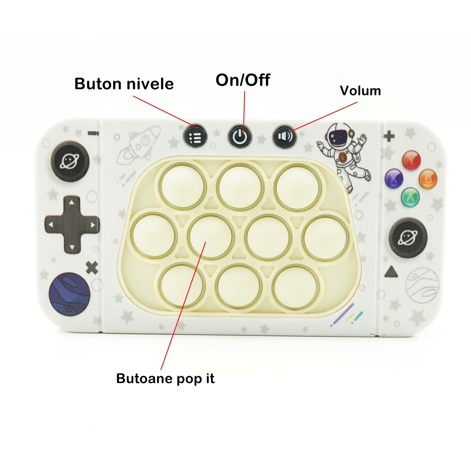 Jucarie interactiva tip consola pentru copii Flippy, speed push whack-a-mole, joc de viteza pop it, material