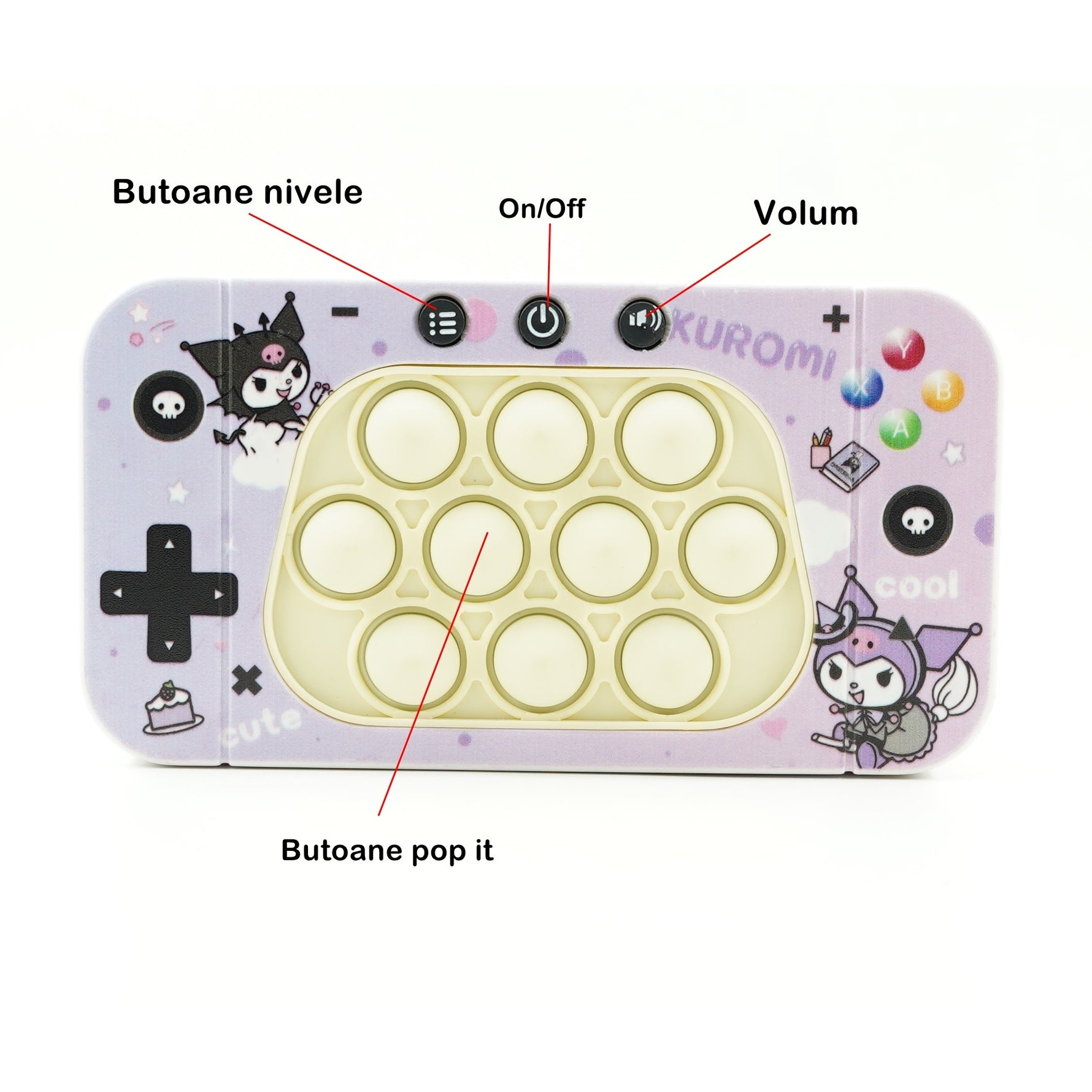 Jucarie interactiva tip consola pentru copii Flippy, speed push whack-a-mole, joc de viteza pop it, material
