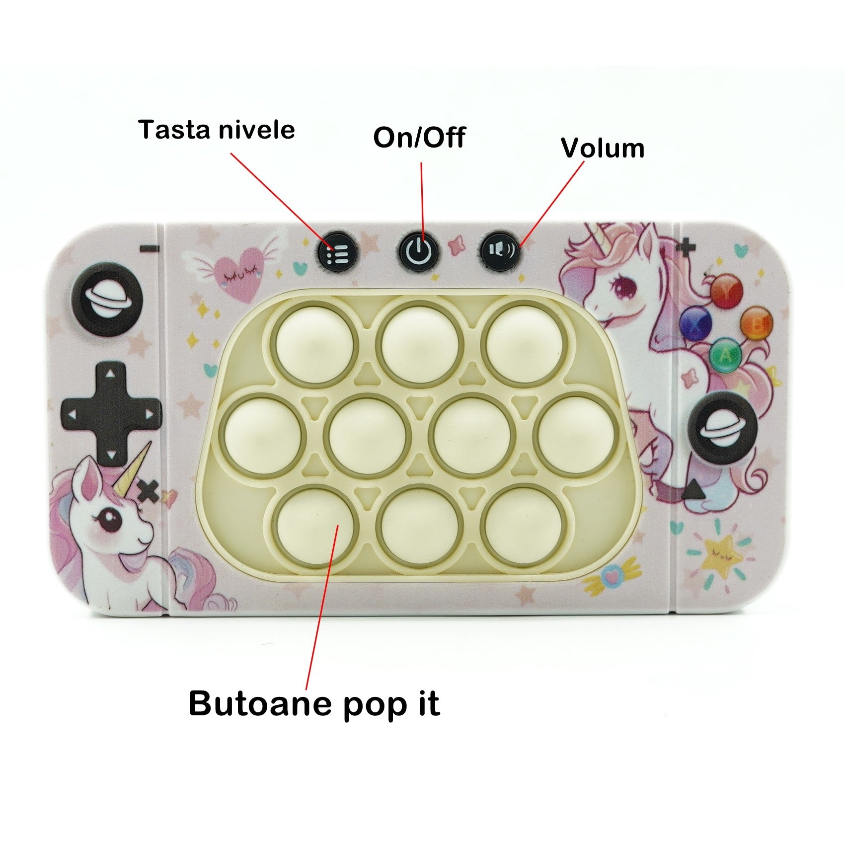 Jucarie interactiva tip consola pentru copii Flippy, speed push whack-a-mole, joc de viteza pop it, material