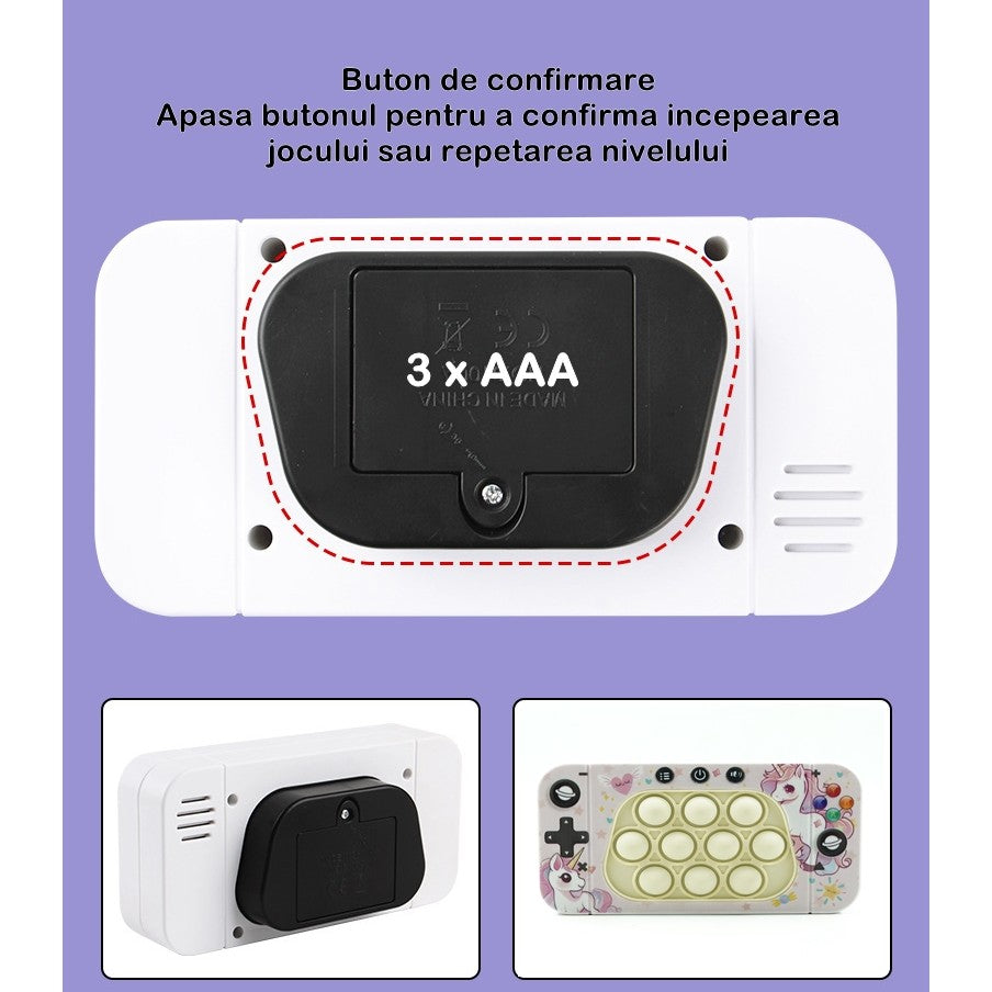 Jucarie interactiva tip consola pentru copii Flippy, speed push whack-a-mole, joc de viteza pop it, material