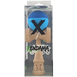 Kendama X Originala, Profesionala, Flippy, din Lemn, Rubber Grip, 18 cm, Albastru/Bleu