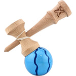 Kendama X Originala, Profesionala, Flippy, din Lemn, Super Sticky, 18 cm, Albastru