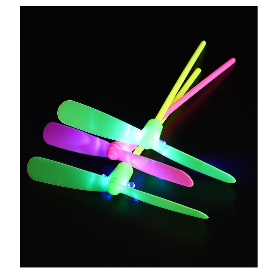 Set 4 Jucarii Libelula Zburatoare, Distractive pentru Copii, Flippy, Aruncatoare Manuale din Plastic, cu Lumini,