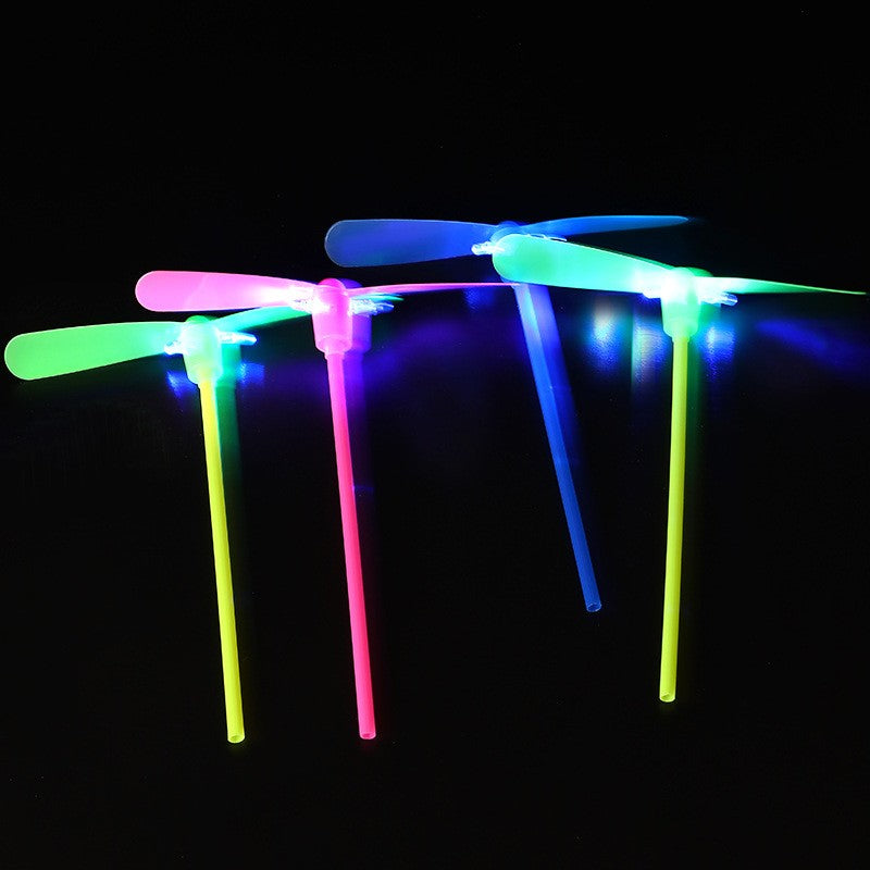 Set 4 Jucarii Libelula Zburatoare, Distractive pentru Copii, Flippy, Aruncatoare Manuale din Plastic, cu Lumini,