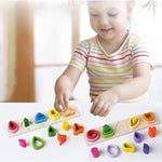 Jucarie Montessori din Lemn, Flippy, Tip Puzzle, cu 5 Forme Asimetrice, 15 Piese, Educativa, Interactiva, Creativa,