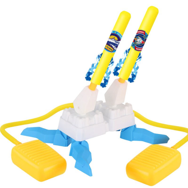 Jucarie pentru Copii, Flippy, Lansator de Rachete cu Piciorul, Doua Lansatoare, 6 Rachete Fara Lumini, 33x25x27 cm,