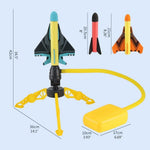 Jucarie pentru Copii, Flippy, Lansator de Rachete cu Piciorul, Un Lansator, 3 Rachete Fara Lumini, 3 Aircrafts, 42x36