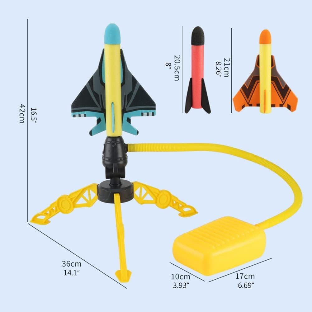 Jucarie pentru Copii, Flippy, Lansator de Rachete cu Piciorul, Un Lansator, 3 Rachete Fara Lumini, 3 Aircrafts, 42x36