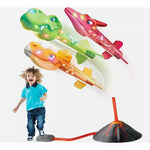 Jucarie pentru Copii, Flippy, Lansator de Rachete cu Piciorul, un Singur Lansator, 3 Rachete Donozauri cu Lumini, 30 cm