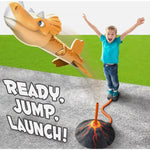 Jucarie pentru Copii, Flippy, Lansator de Rachete cu Piciorul, un Singur Lansator, 3 Rachete Donozauri cu Lumini, 30 cm