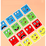 Jucarie Pentru Copii Montessori Flippy, Cub din Lemn, Asamblare Fete, 64 de Carti Distractive, pentru Baieti si Fete,