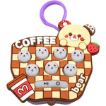 Jucarie pentru copii portabila Flippy, joc Gopher, cu lumini si muzica, tip breloc, model ursulet, material silicon si