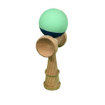 Kendama X Originala, Profesionala, Flippy, din Lemn, Rubber Grip, 18 cm, Verde deschis/Albastru