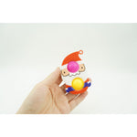 Jucarie senzoriala antistres, Simple Dimple, Breloc cu 2 bulinute, Mos Craciun, Multicolor
