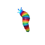 Jucarie senzoriala pentru copii, Flippy, melc, cu articulatii si lumini, 19 cm, multicolor