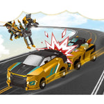 Jucarie Transformabila 2in1, Flippy, Golden Wing Flying Dragon, Masina/Dragon, Atractie Magnetica, +6 Ani, din ABS,