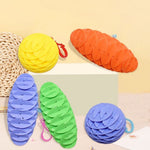 Jucarie Worm Fidget de Decompresie, Flippy, Anti Stres, Dimensiune Compacta 6 cm, Dimensiune Extinsa 15.5 cm, Albastru