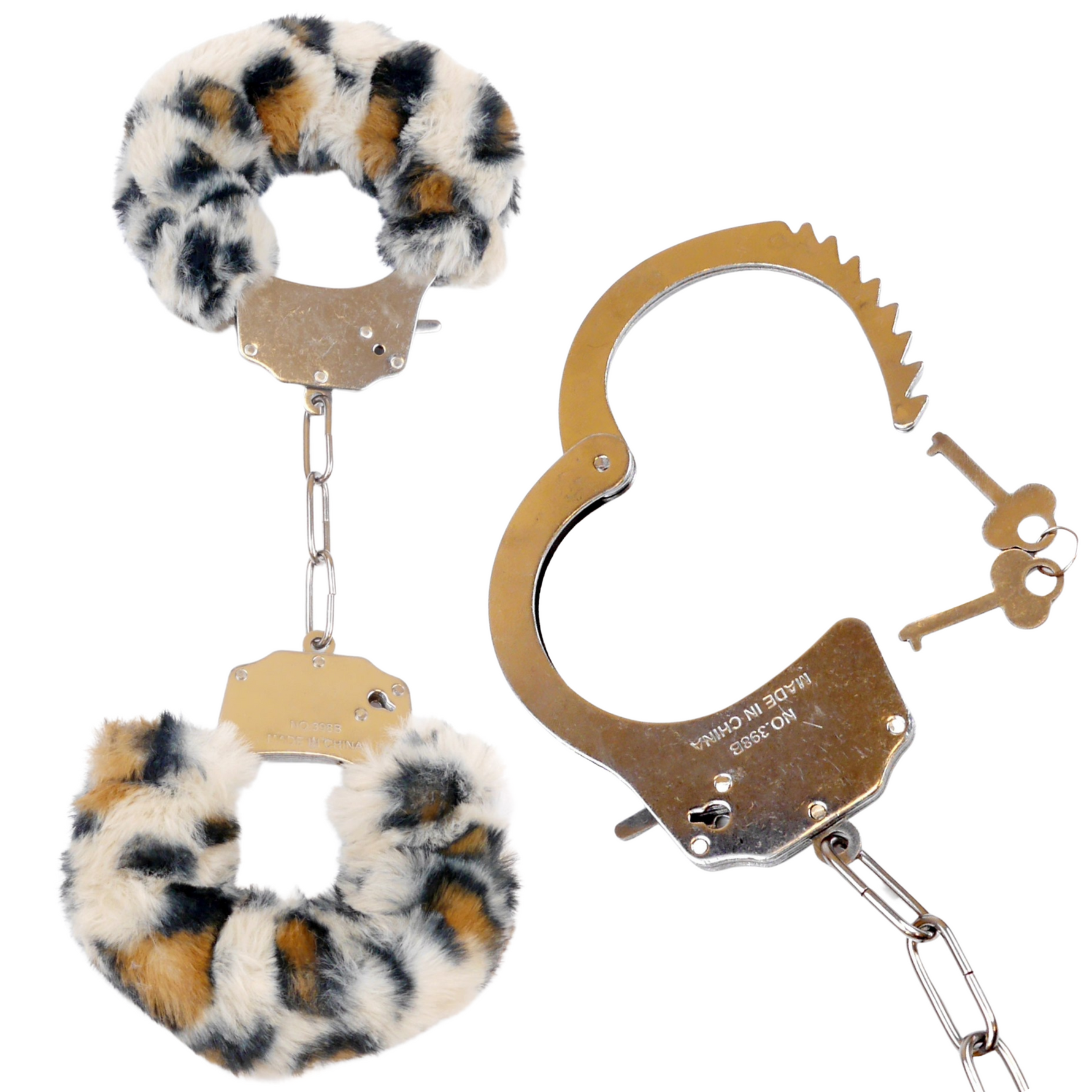Cătușe de pluș Fetish seria B cu imprimeu leopard