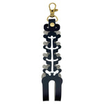 Husa pentru Kendama, Flippy, tip Pandativ/Breloc, Imprimeu Skull, din Piele Ecologica, 26 x 3.2 cm, Negru