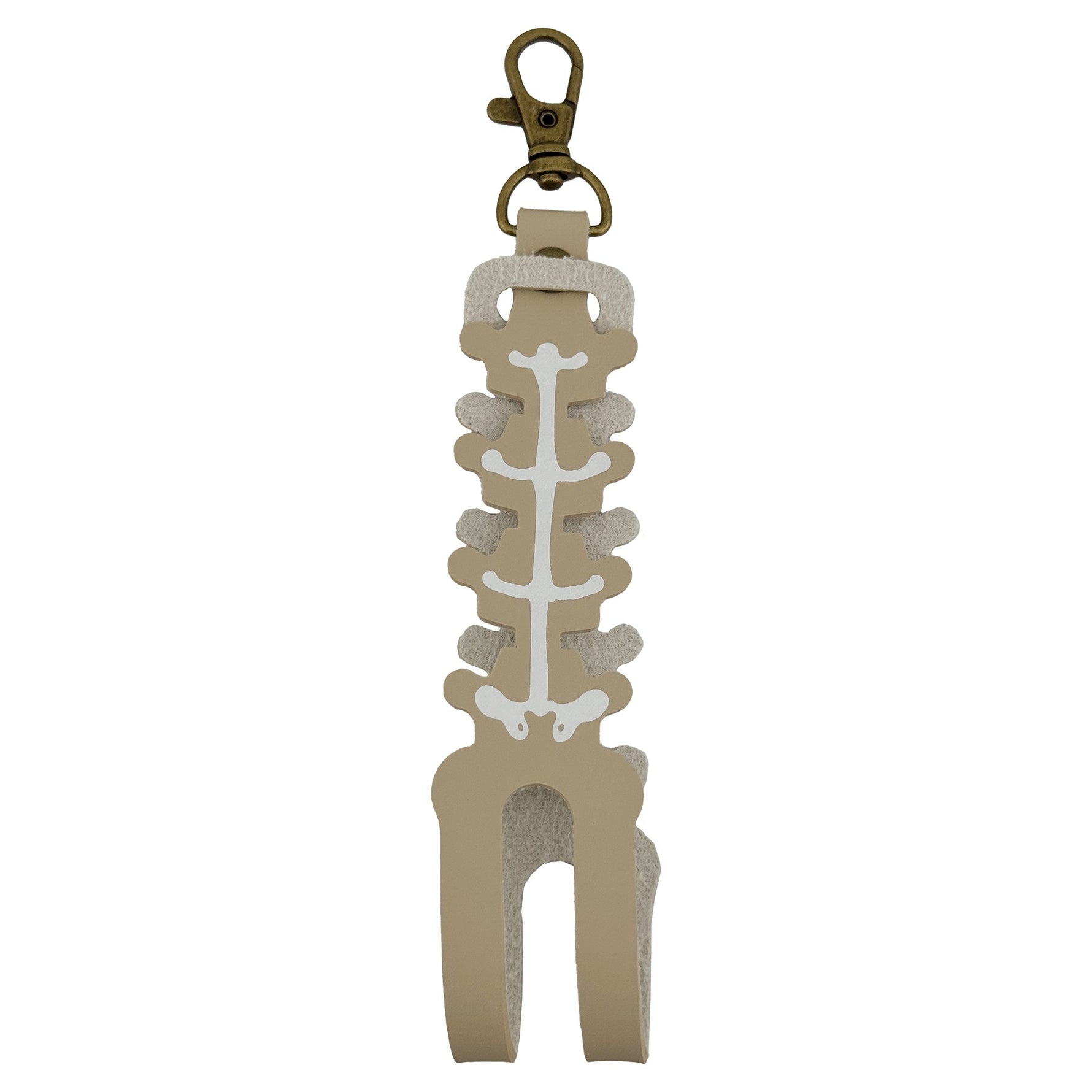 Husa pentru Kendama, Flippy, tip Pandativ/Breloc, Imprimeu Skull, din Piele Ecologica, 26 x 3.2 cm, Bej deschis