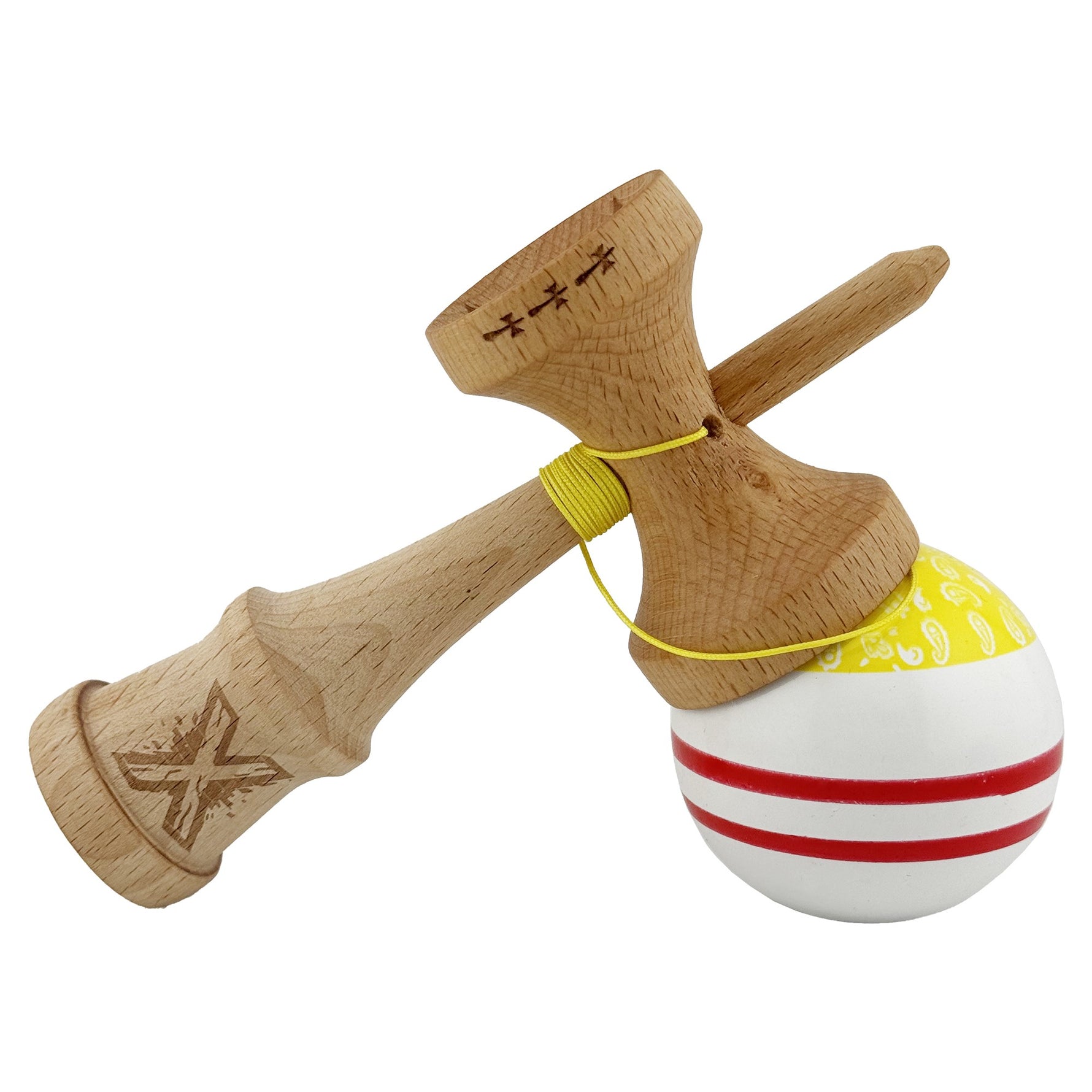 Kendama X CHICANOS Originala, Profesionala, Flippy, Big Cups V2, Super Sticky cu Cupe Mari, Rulment Metalic, din lemn