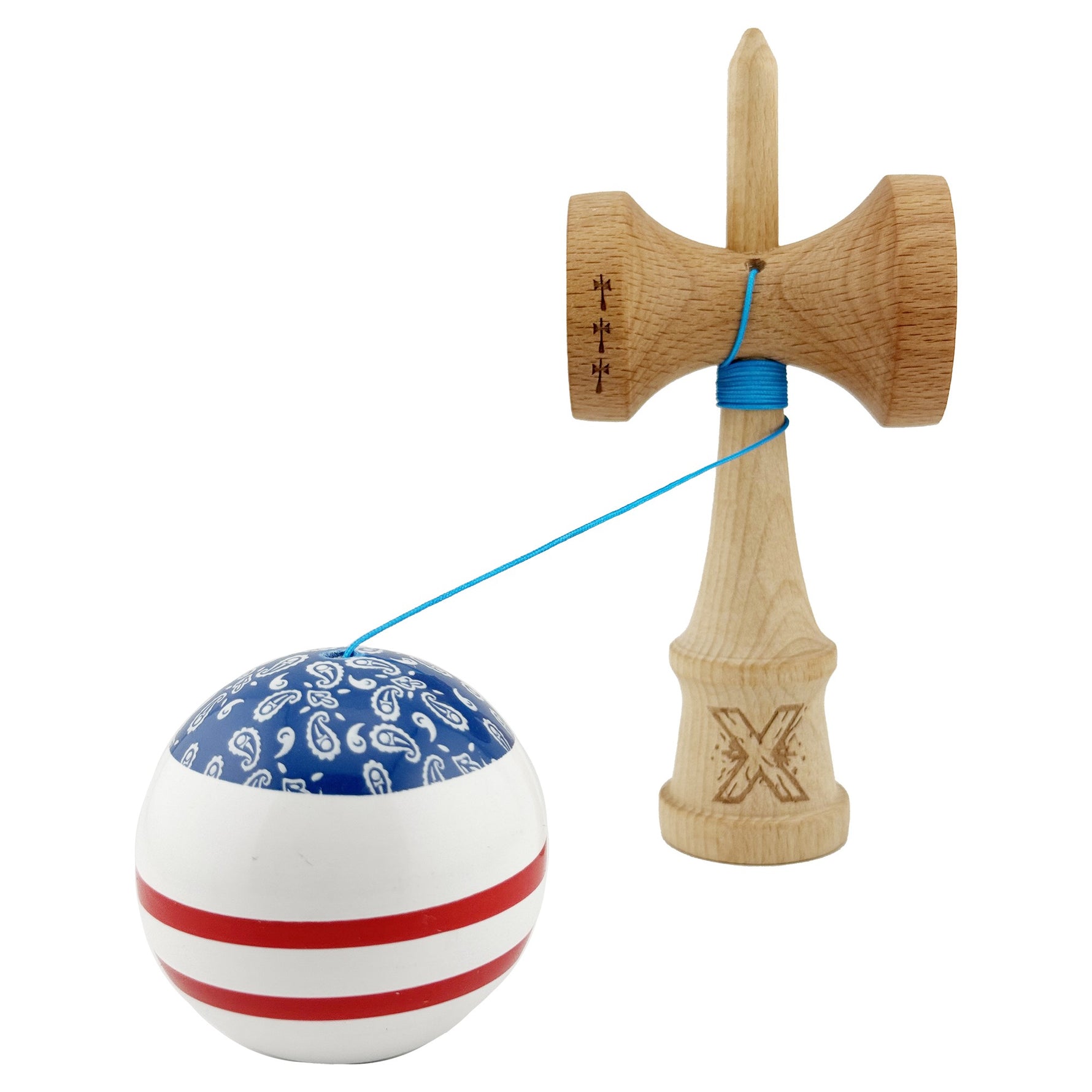 Kendama X CHICANOS Originala, Profesionala, Flippy, Big Cups V2, Super Sticky cu Cupe Mari, Rulment Metalic, din lemn