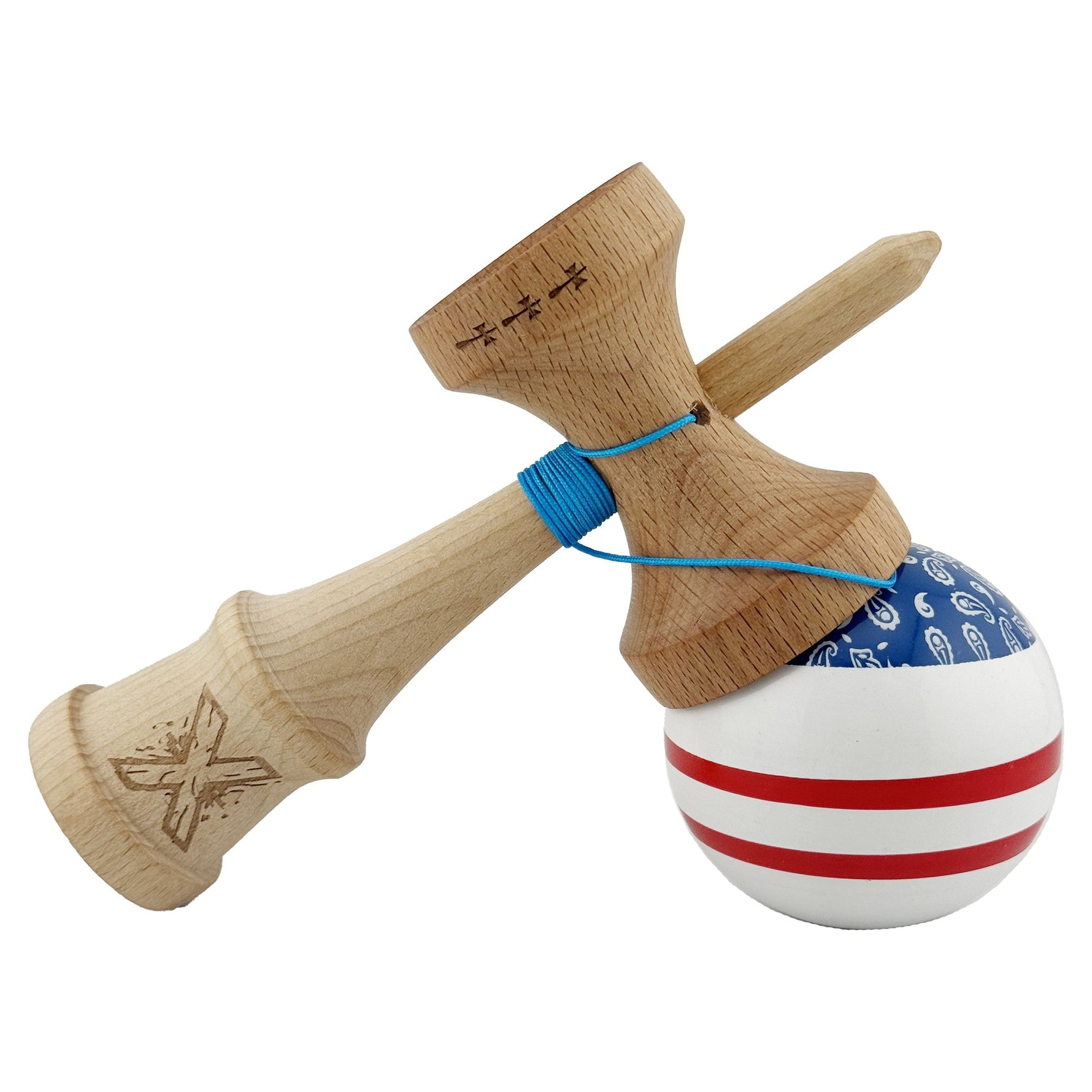 Kendama X CHICANOS Originala, Profesionala, Flippy, Big Cups V2, Super Sticky cu Cupe Mari, Rulment Metalic, din lemn