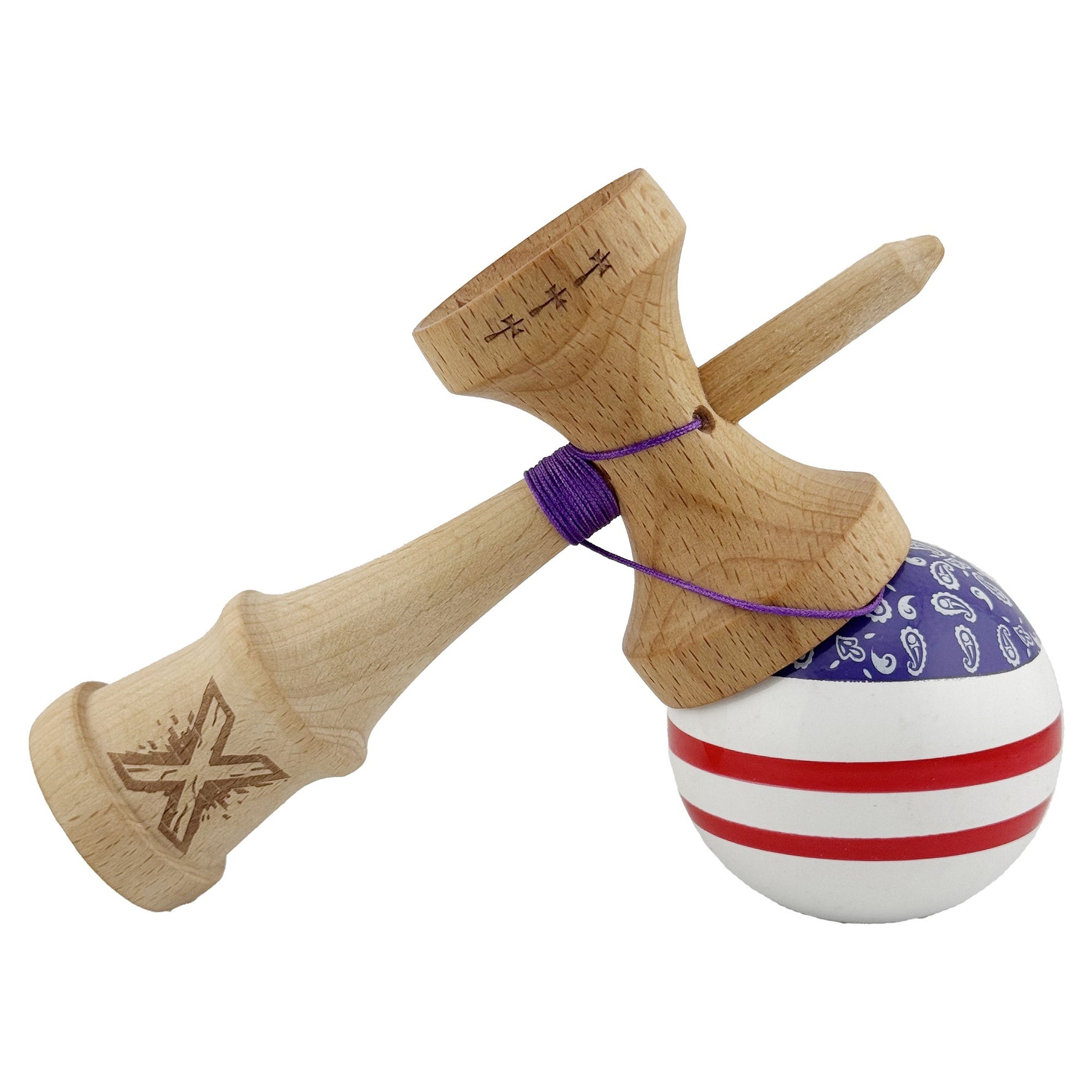 Kendama X CHICANOS Originala, Profesionala, Flippy, Big Cups V2, Super Sticky cu Cupe Mari, Rulment Metalic, din lemn