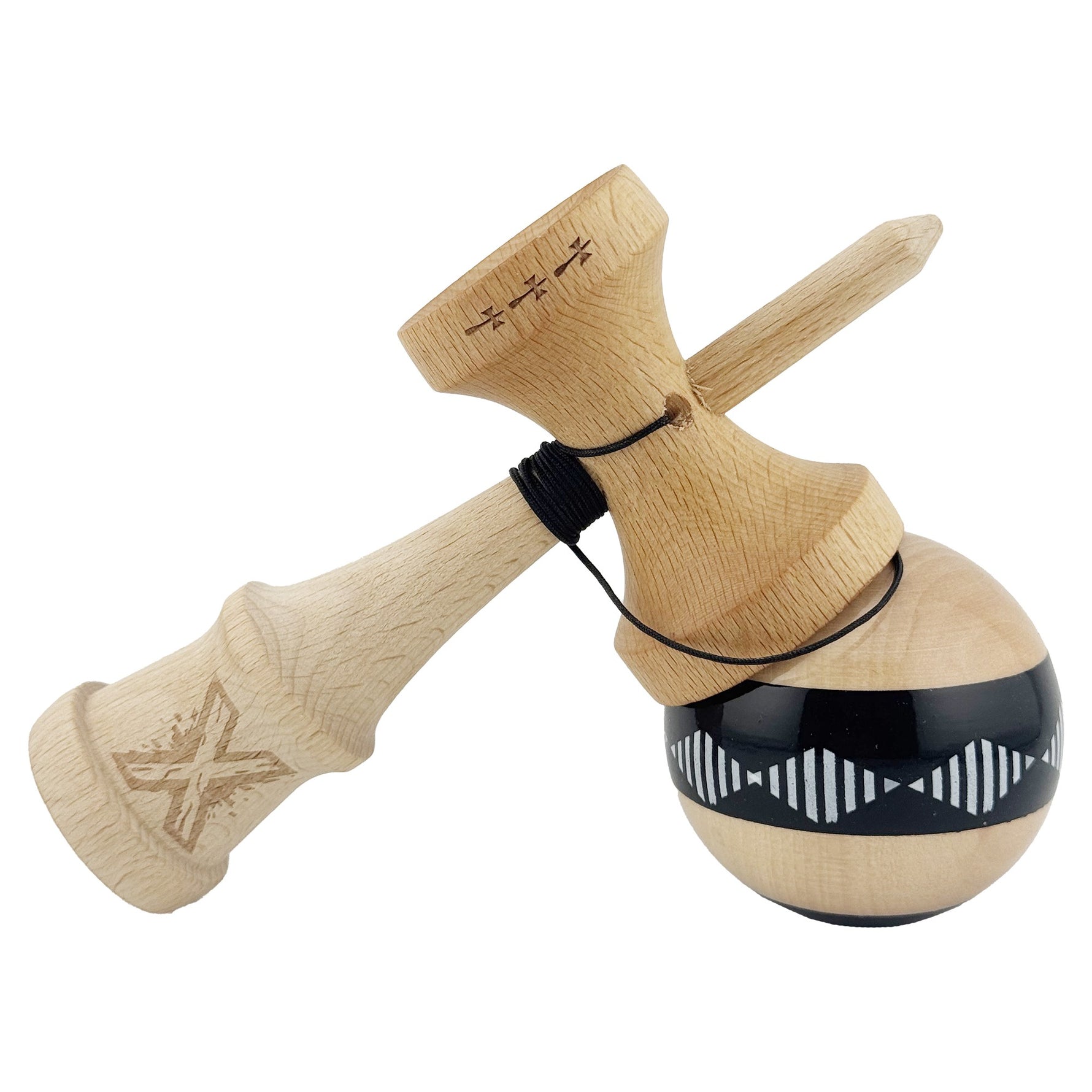 Kendama X FREQUENCY Originala, Profesionala, Flippy, Big Cups V2, Super Sticky cu Cupe Mari, Rulment Metalic, din lemn