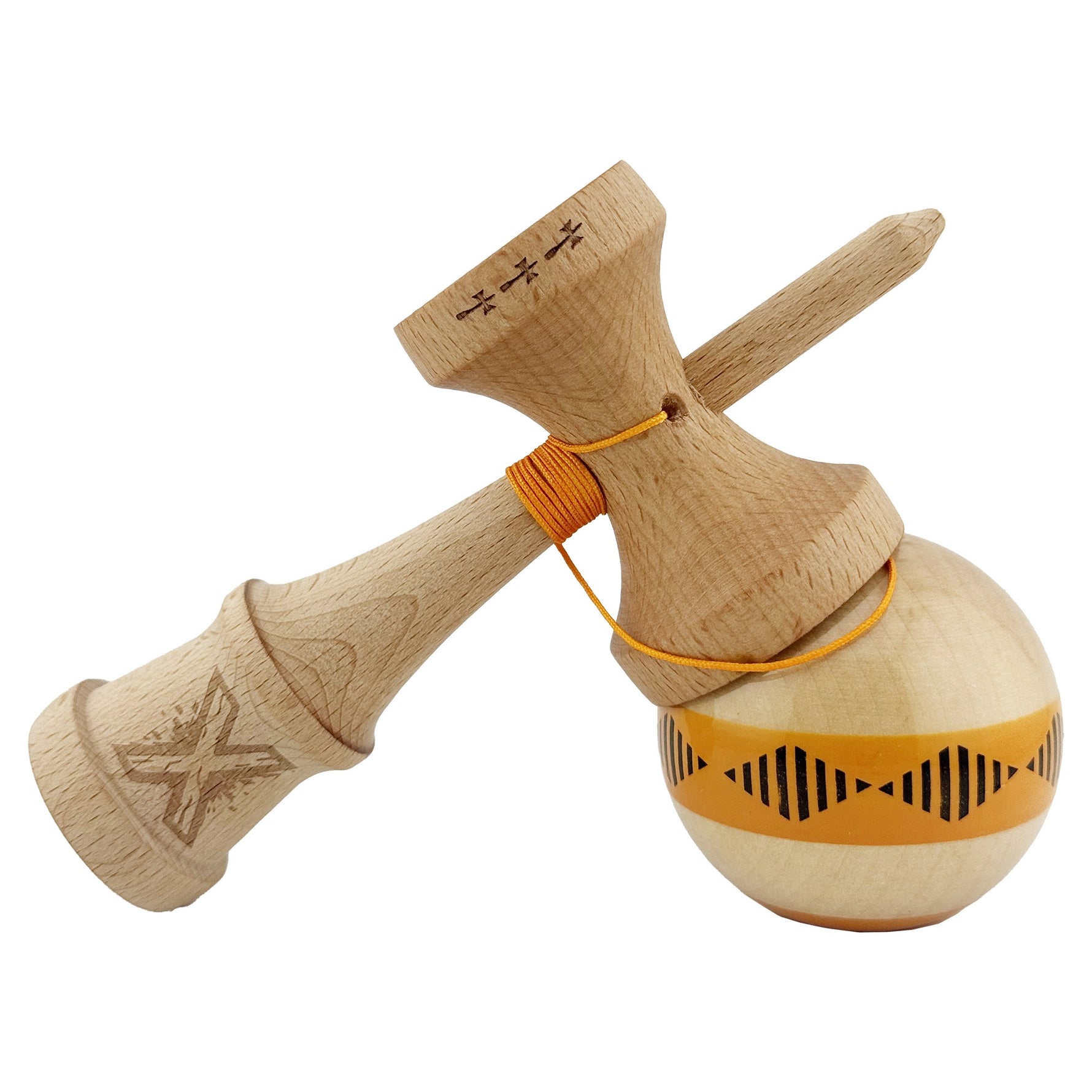 Kendama X FREQUENCY Originala, Profesionala, Flippy, Big Cups V2, Super Sticky cu Cupe Mari, Rulment Metalic, din lemn