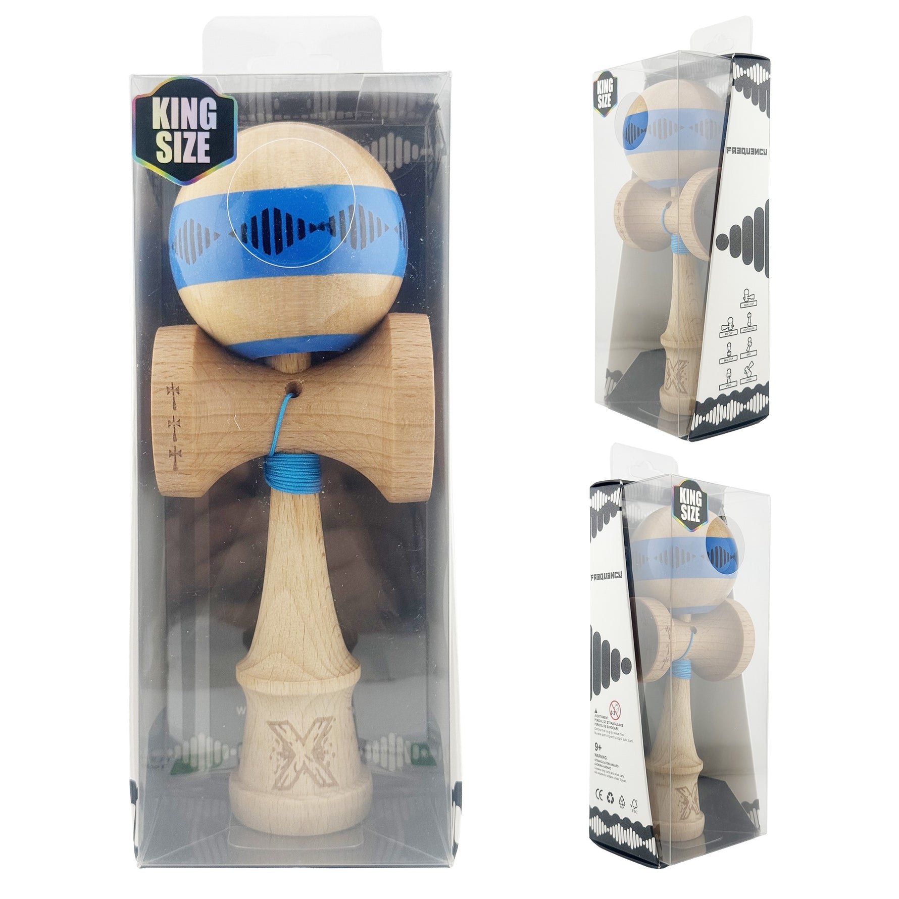 Kendama X FREQUENCY Originala, Profesionala, Flippy, Big Cups V2, Super Sticky cu Cupe Mari, Rulment Metalic, din lemn