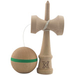 Kendama X Originală, Profesională, Flippy, din Lemn, 18 cm, Model cu Dunga, Verde