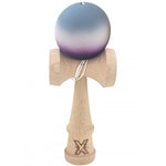 Kendama X Originala, Profesionala, Flippy, Rubber Grip, din Lemn, 18 cm, Gri/Alb/Mov