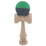 Kendama X Originala, Profesionala, Flippy, 18 cm, din Lemn, Verde/Negru