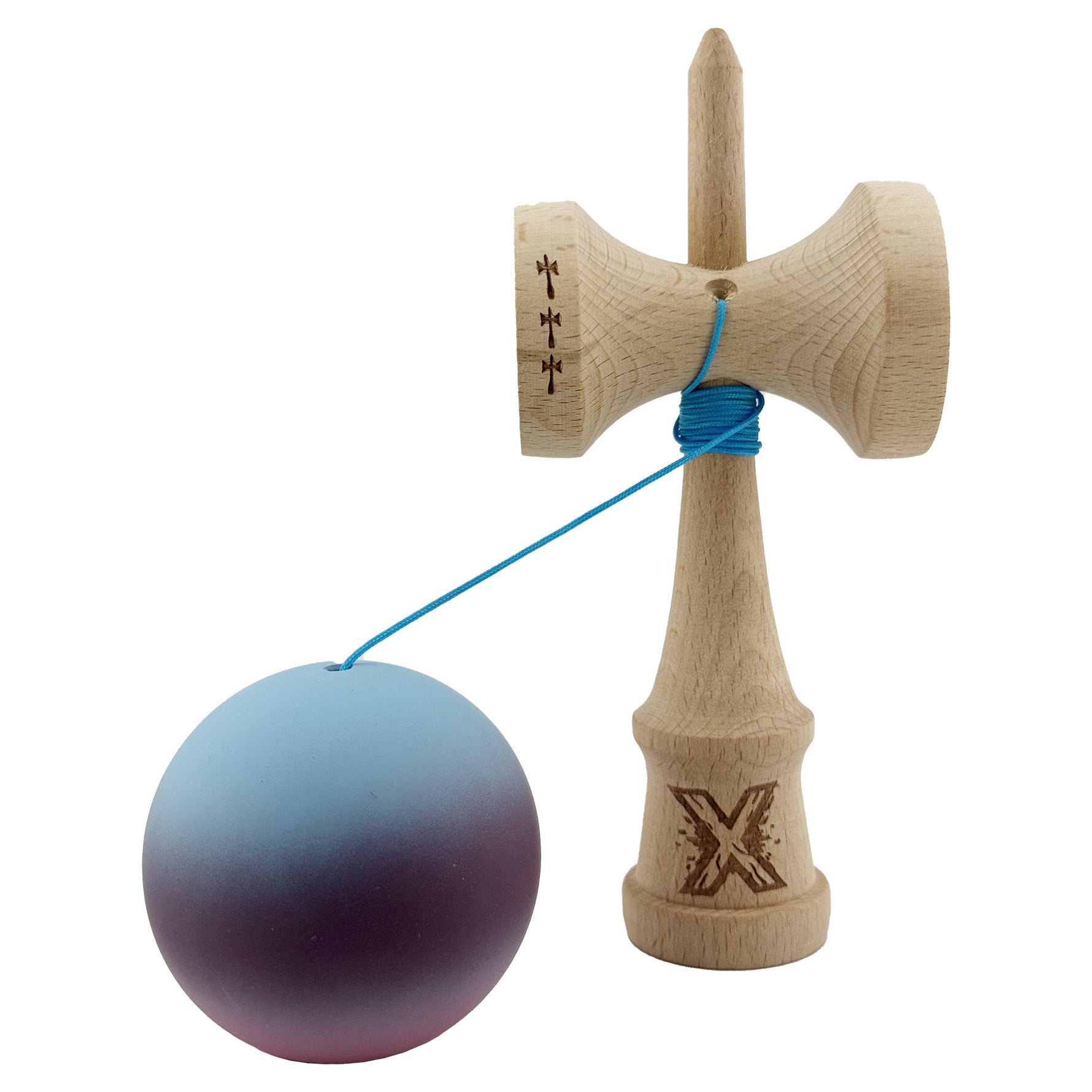 Kendama X Originala, Profesionala, Flippy, Big Cups V2, Rubber Grip cu Cupe Mari, Rulment Metalic cu Ata 55 cm,